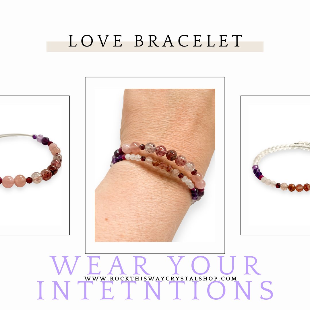 Love Bracelet | Natural Crystals | Handcrafted | Bangle