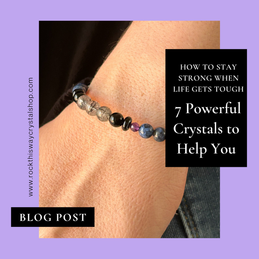 Picture of Joy Bracelet with Joy Crystals with the Title: The Power of Joy--7 Crystals that can help you stay positive.