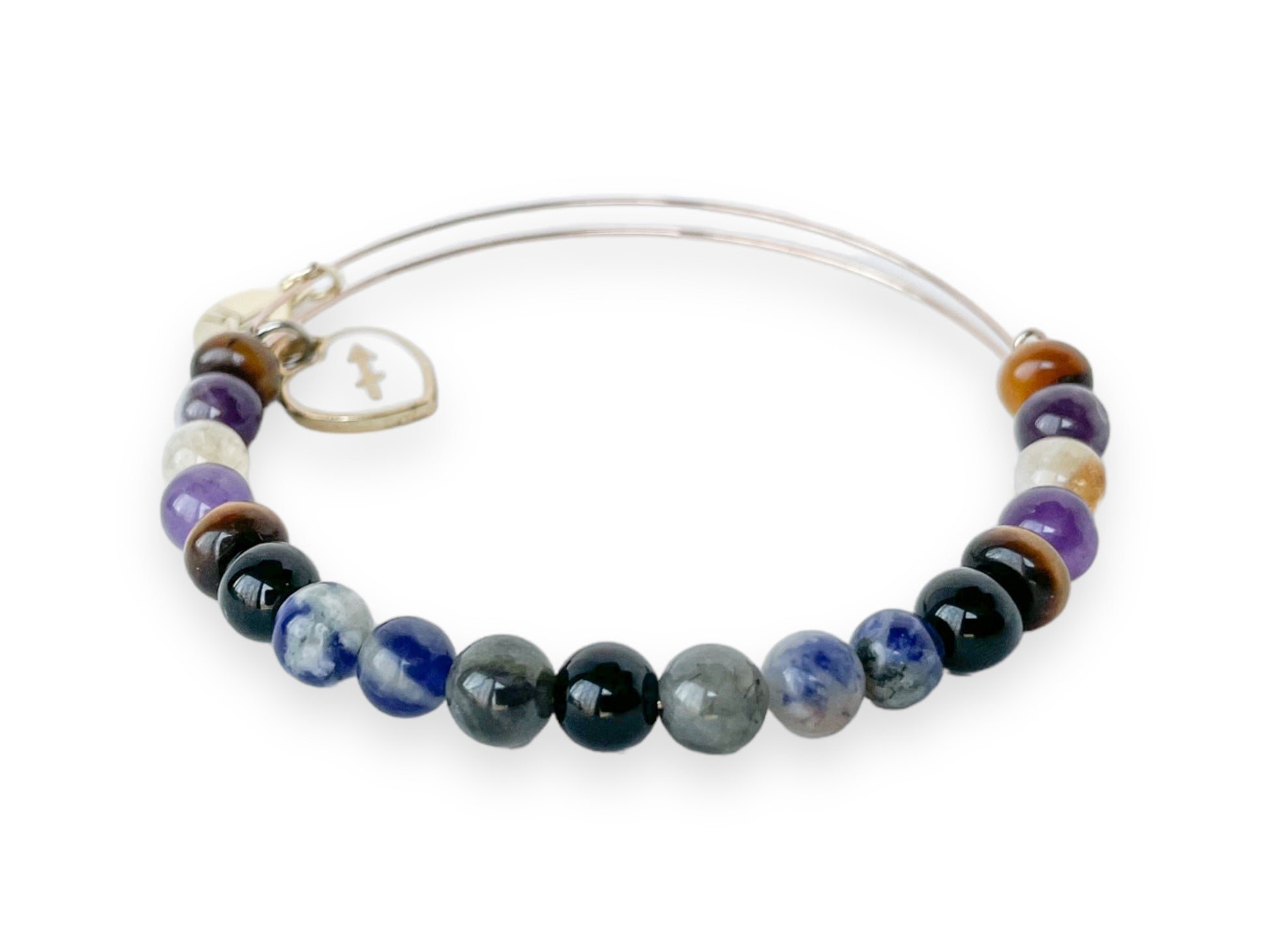 Close-up of Sagittarius Bracelet showcasing the natural crystals.