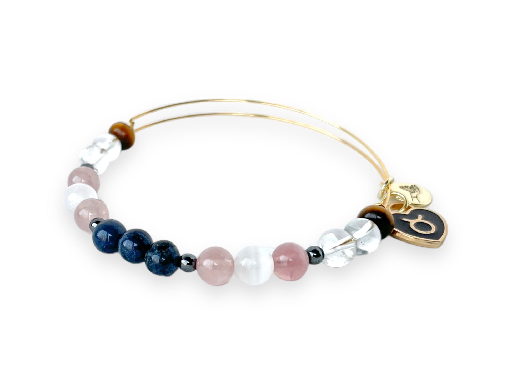 Close-up of Taurus Bracelet showcasing the natural crystals.