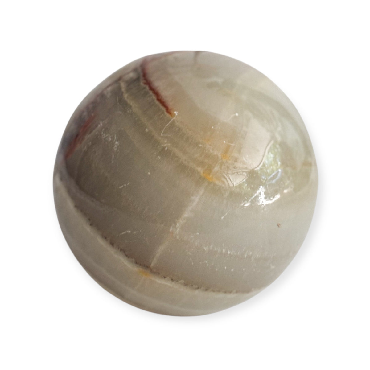 Red Banded Calcite Sphere 4.6" with Stand – Pakistani Onyx for Grounding