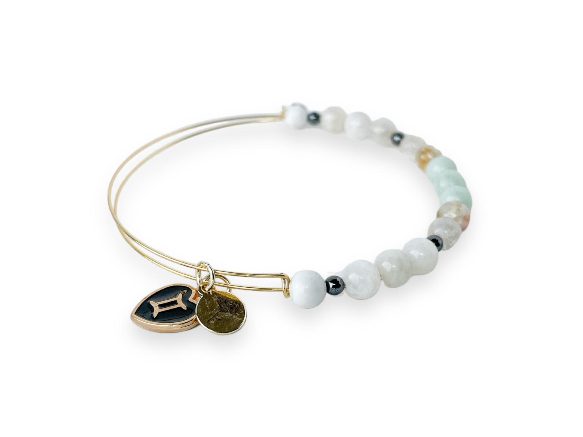 Wearing the Gemini Bracelet as a stylish symbol of communication.