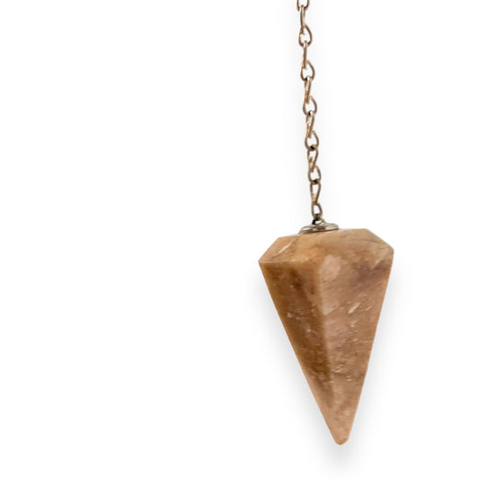 Peach Moonstone crystal pendulum