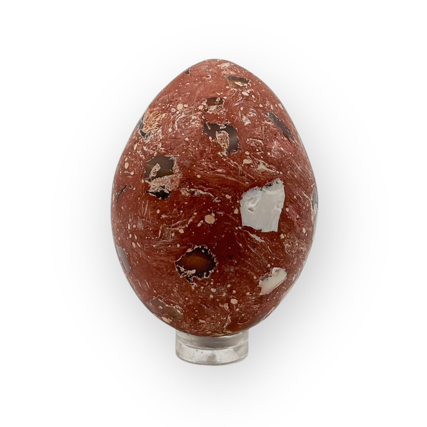 Fire Opal Inlaid Egg (Medium) – Natural Stone from Mexico for Passion & Creativity