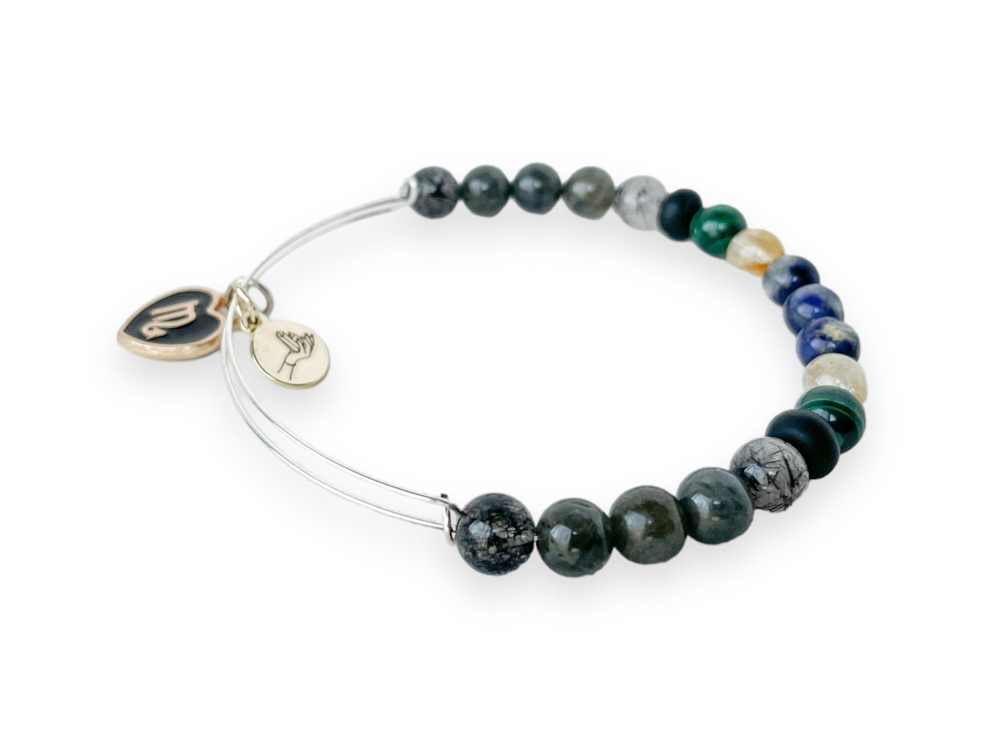 Close-up of Scorpio Bracelet showcasing the natural crystals.