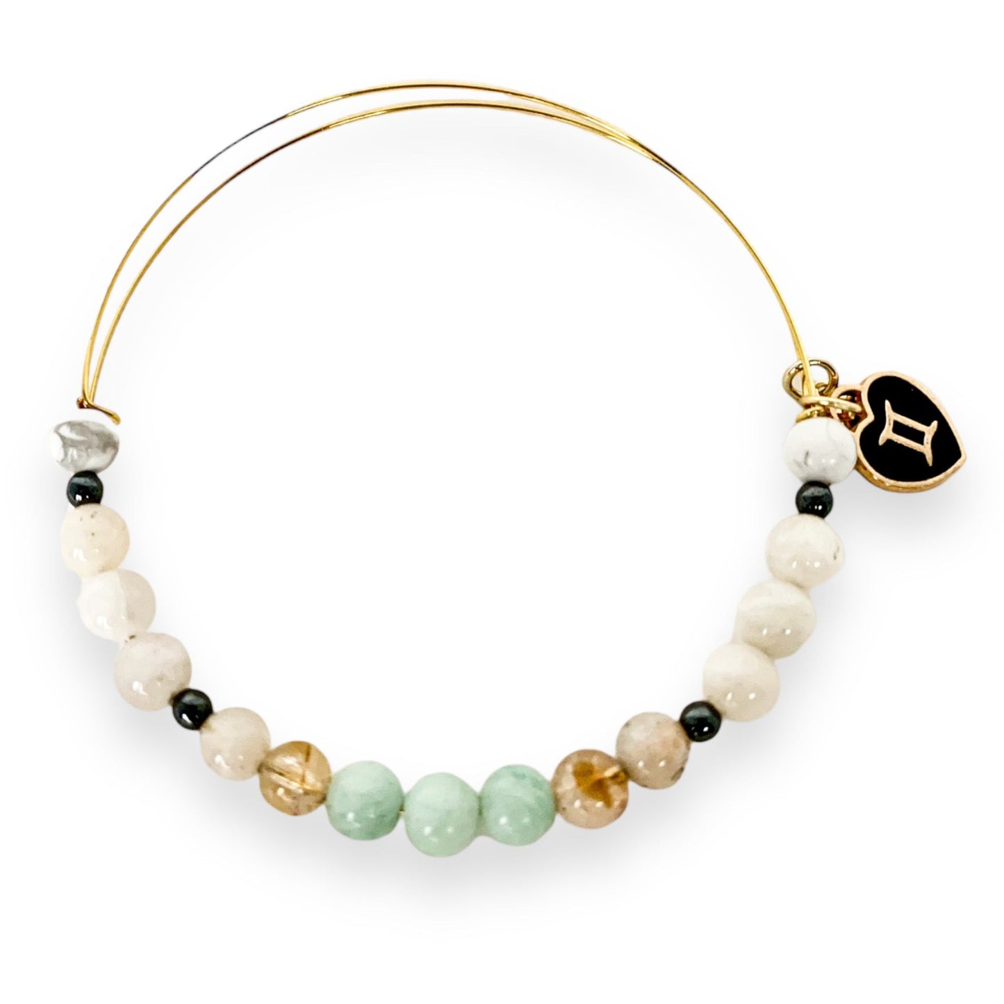 Handcrafted Gemini Zodiac Bracelet with Amazonite and Citrine.