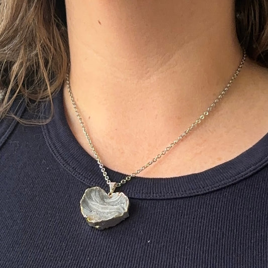 Drusy Heart Necklace