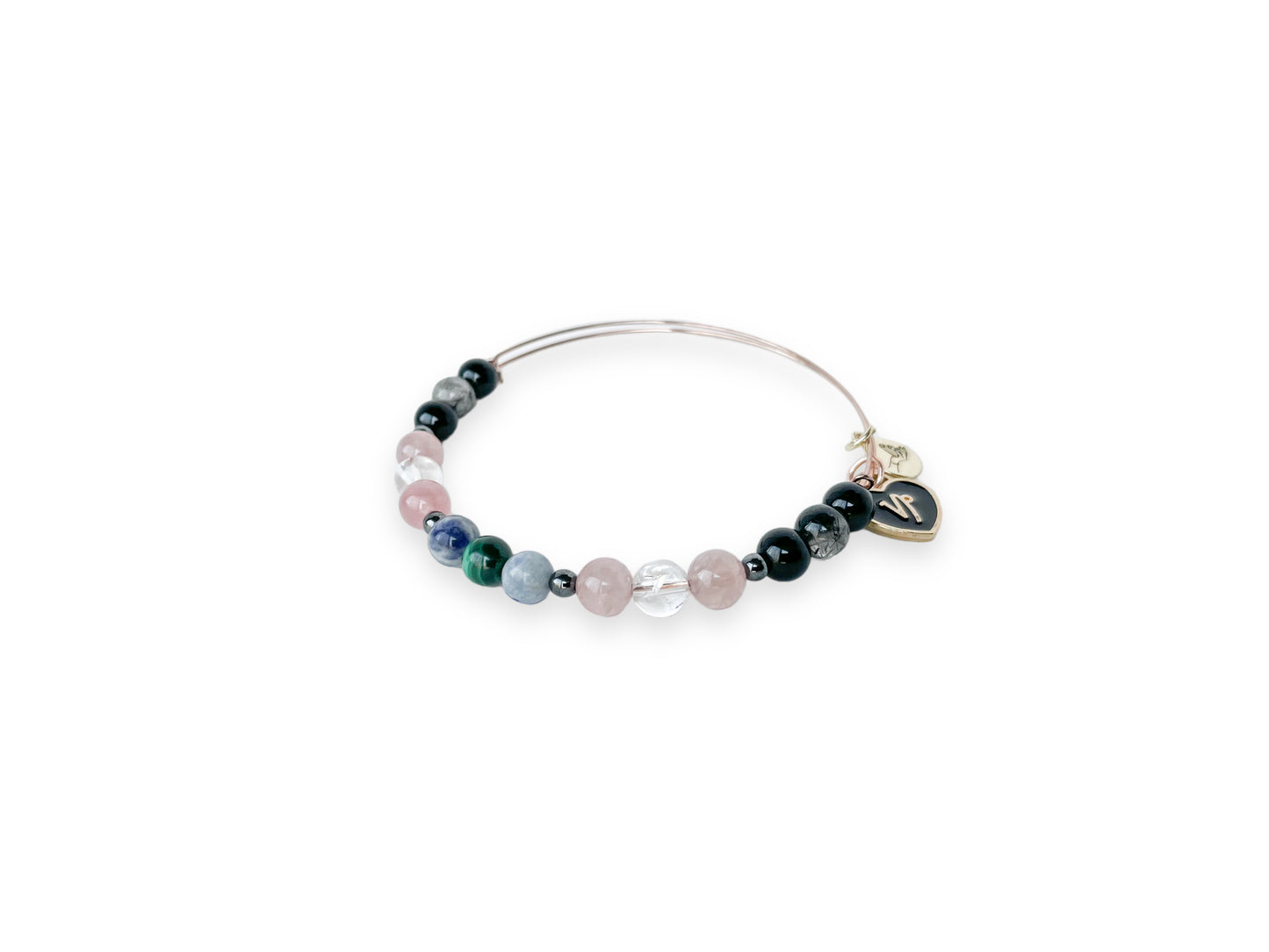 Detailed texture of Capricorn Bracelet's crystals, promoting positivity.