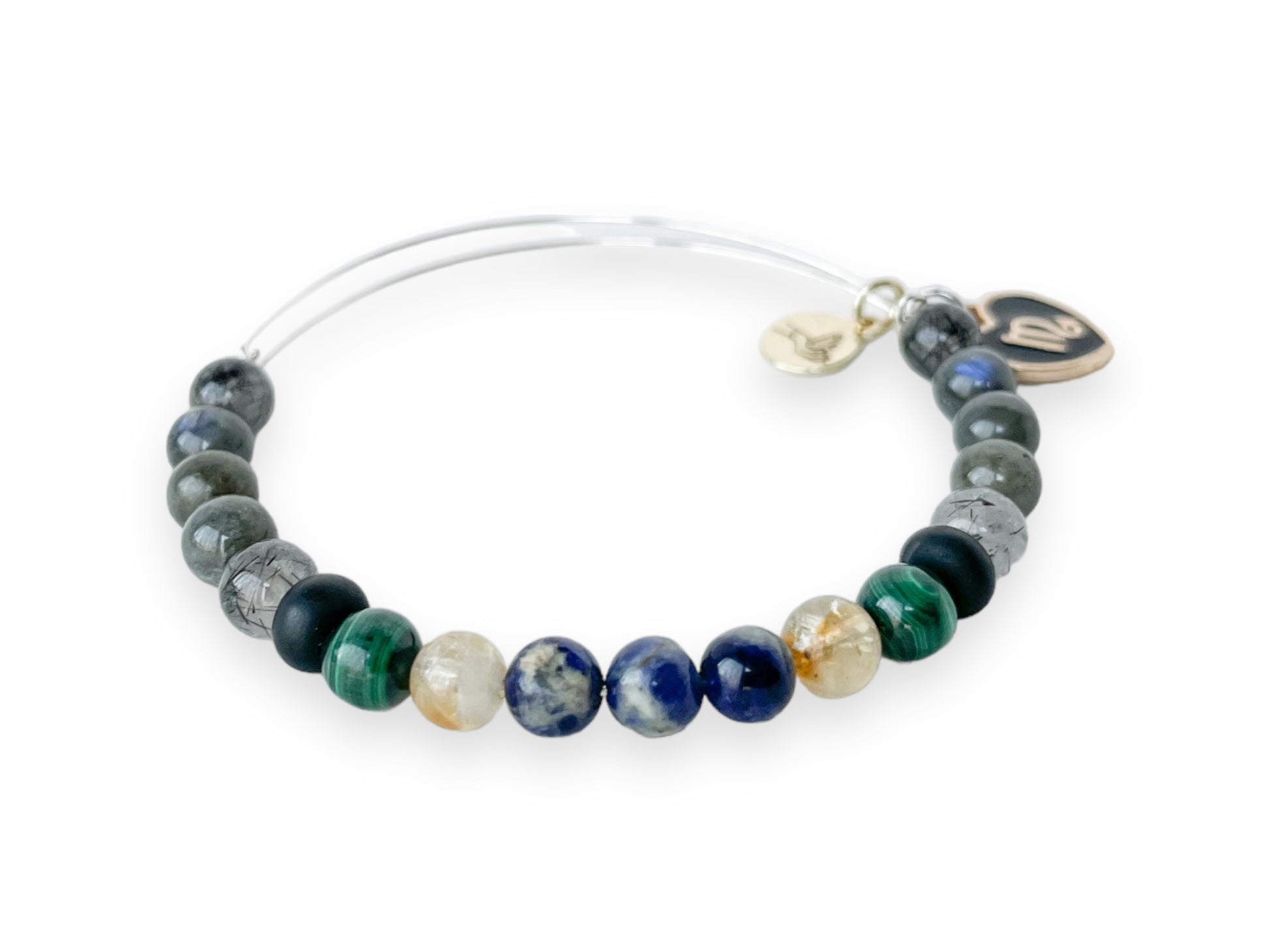 Detailed texture of Scorpio Bracelet's crystals, aimed at promoting resilience.