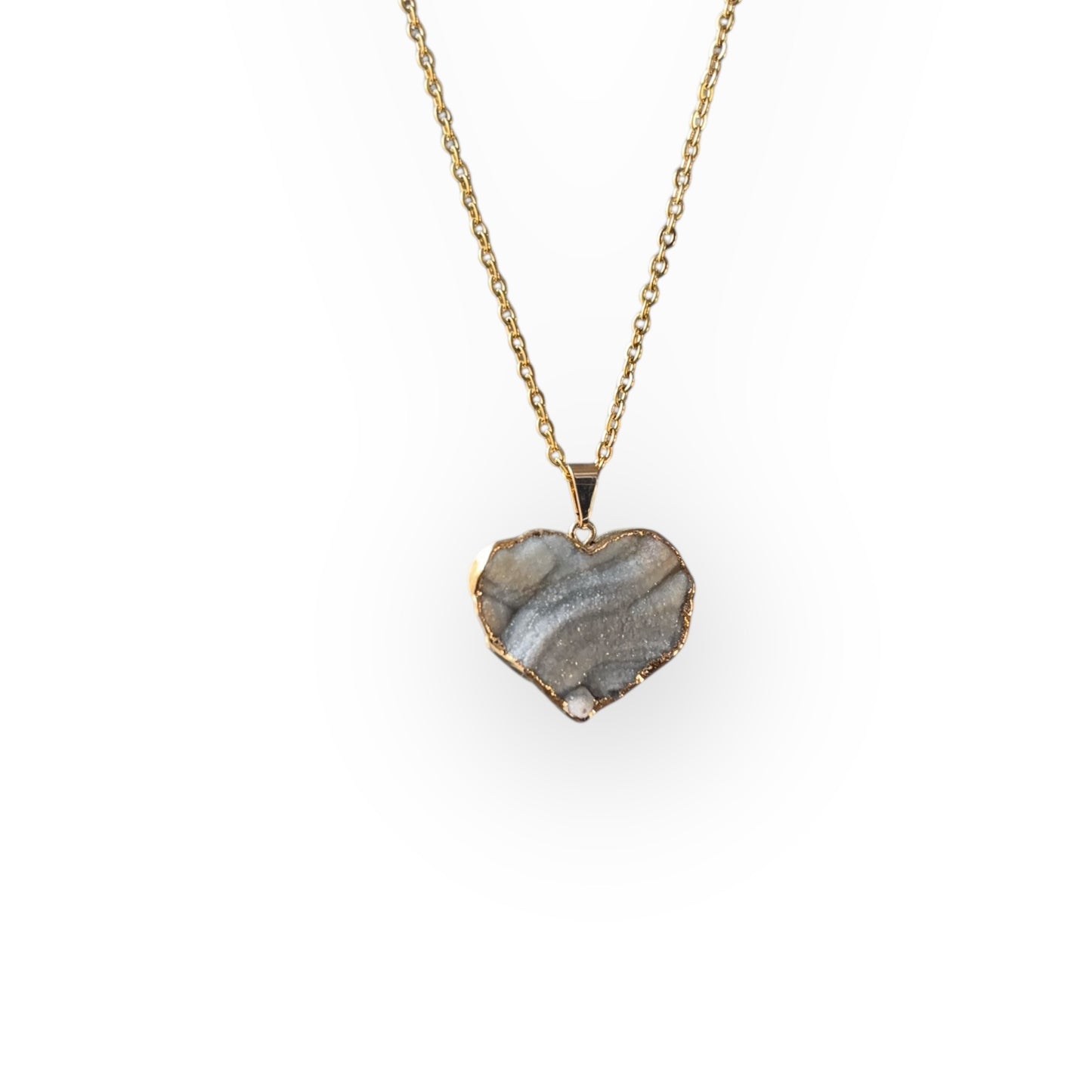 Drusy Heart Necklace