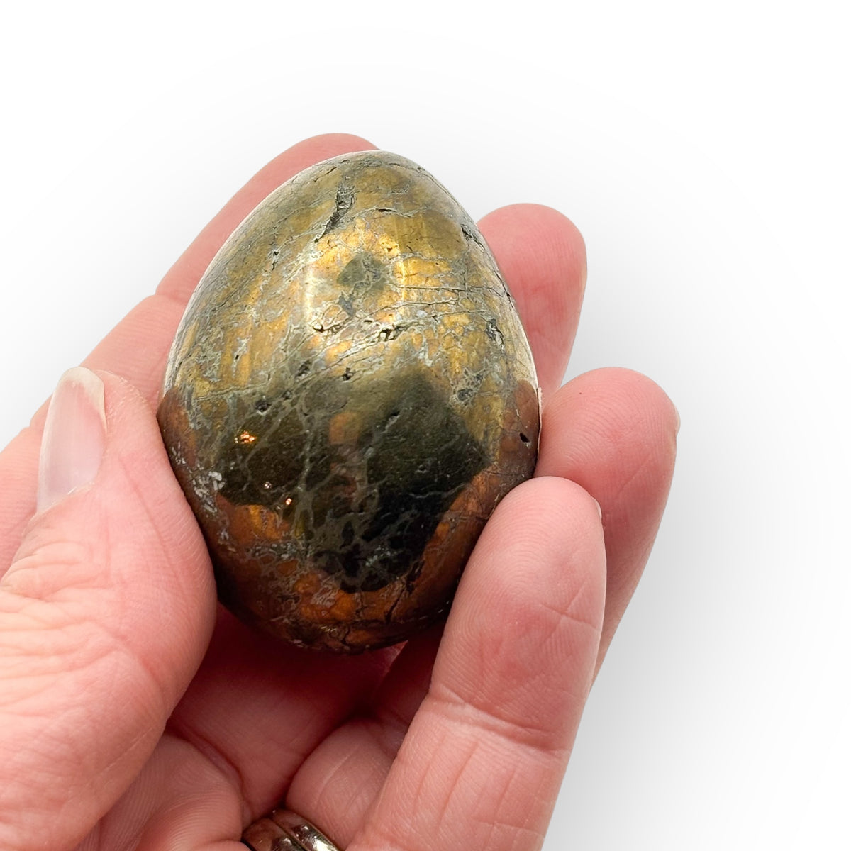 Pyrite Egg (Small) – Natural Golden Crystal for Confidence, Abundance & Motivation