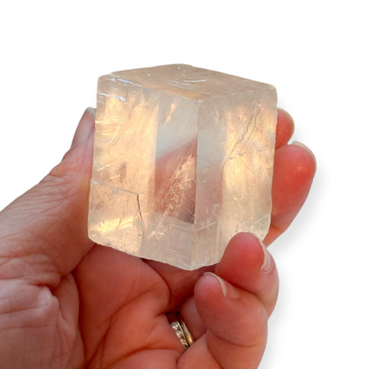 Sunlight shining through large Optical Calcite showing clarity