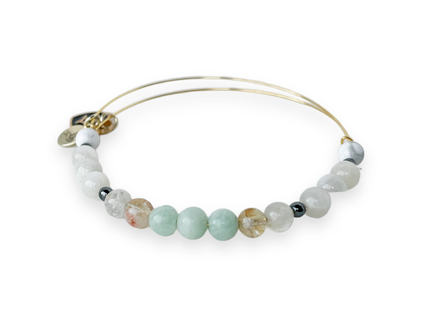 Close-up of Gemini Bracelet showcasing the natural crystals.