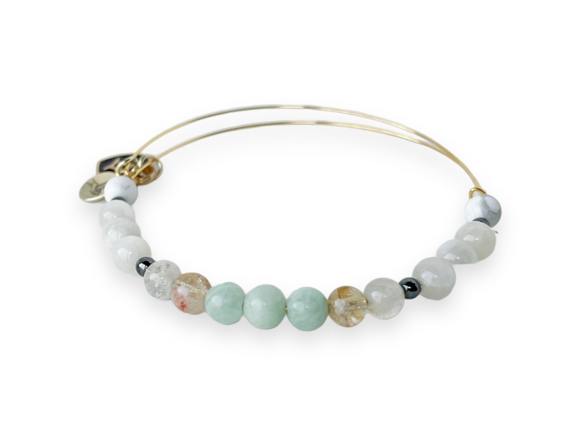 Close-up of Gemini Bracelet showcasing the natural crystals.