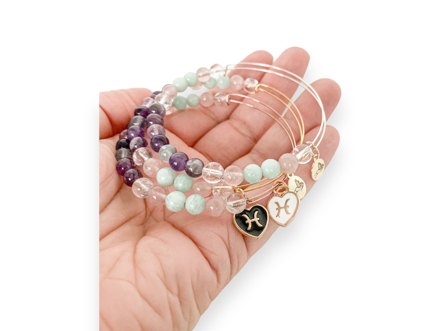 Pisces Zodiac Crystal Charm Bracelet