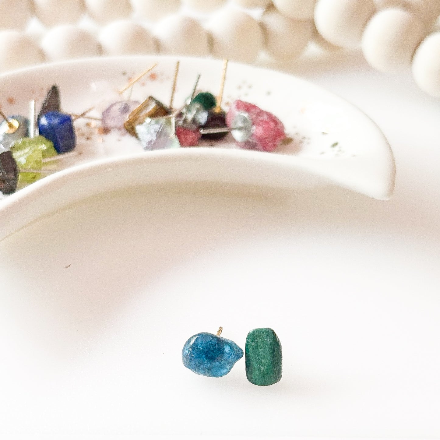Apatite Stud Earrings for Clarity, Focus, and Creativity