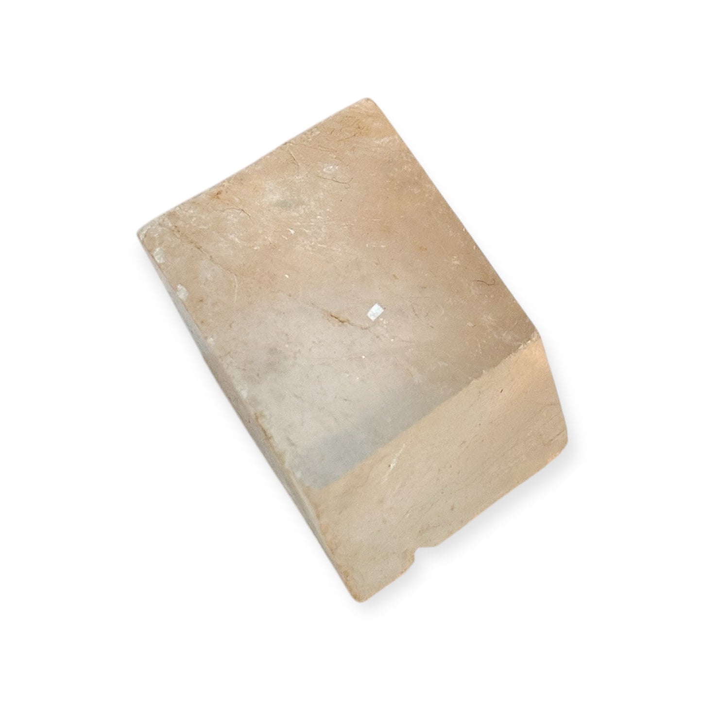 Medium Optical Calcite in a crystal-themed flat lay