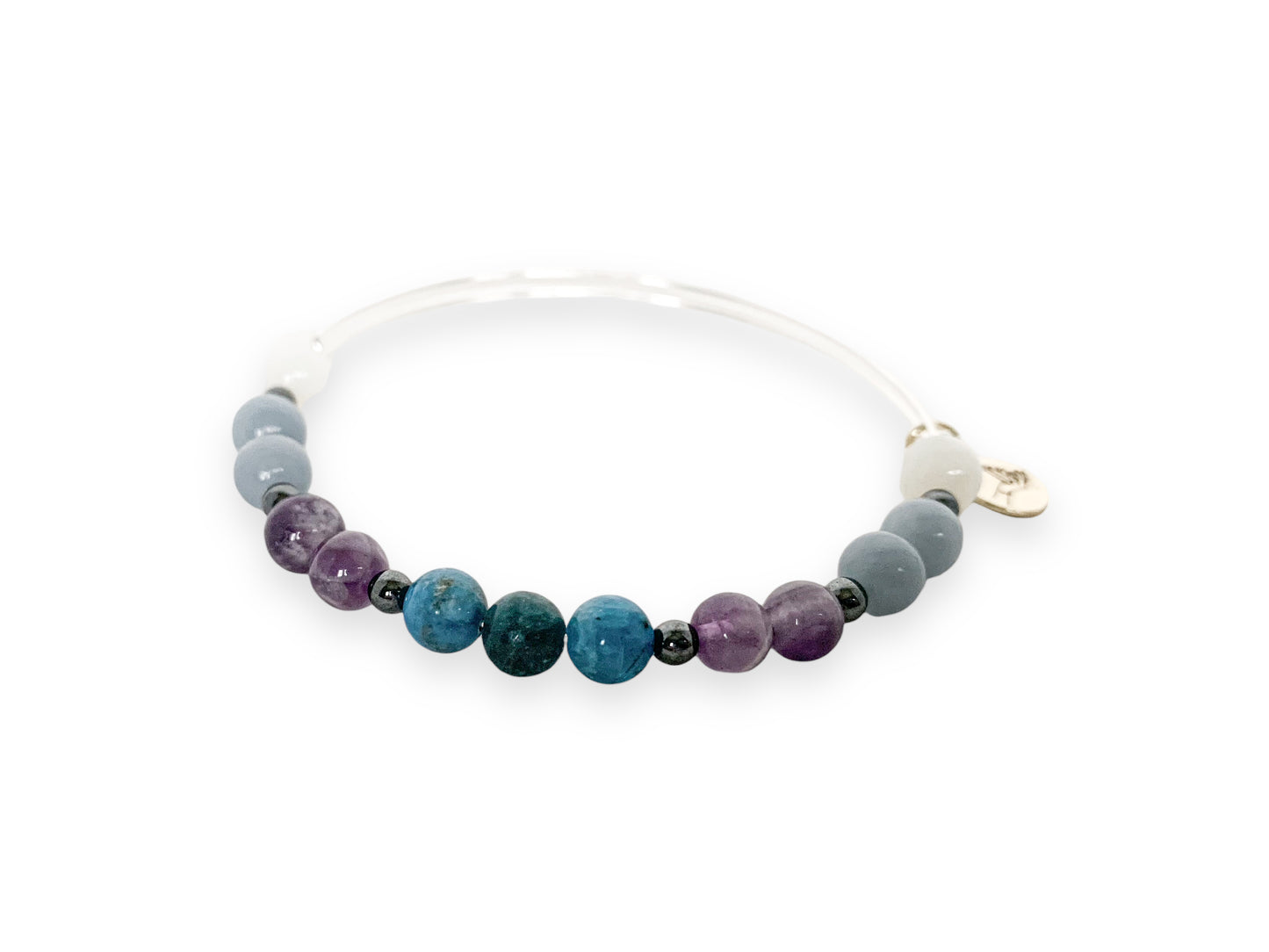 Close-up of Aquarius Bracelet showcasing the natural crystals.