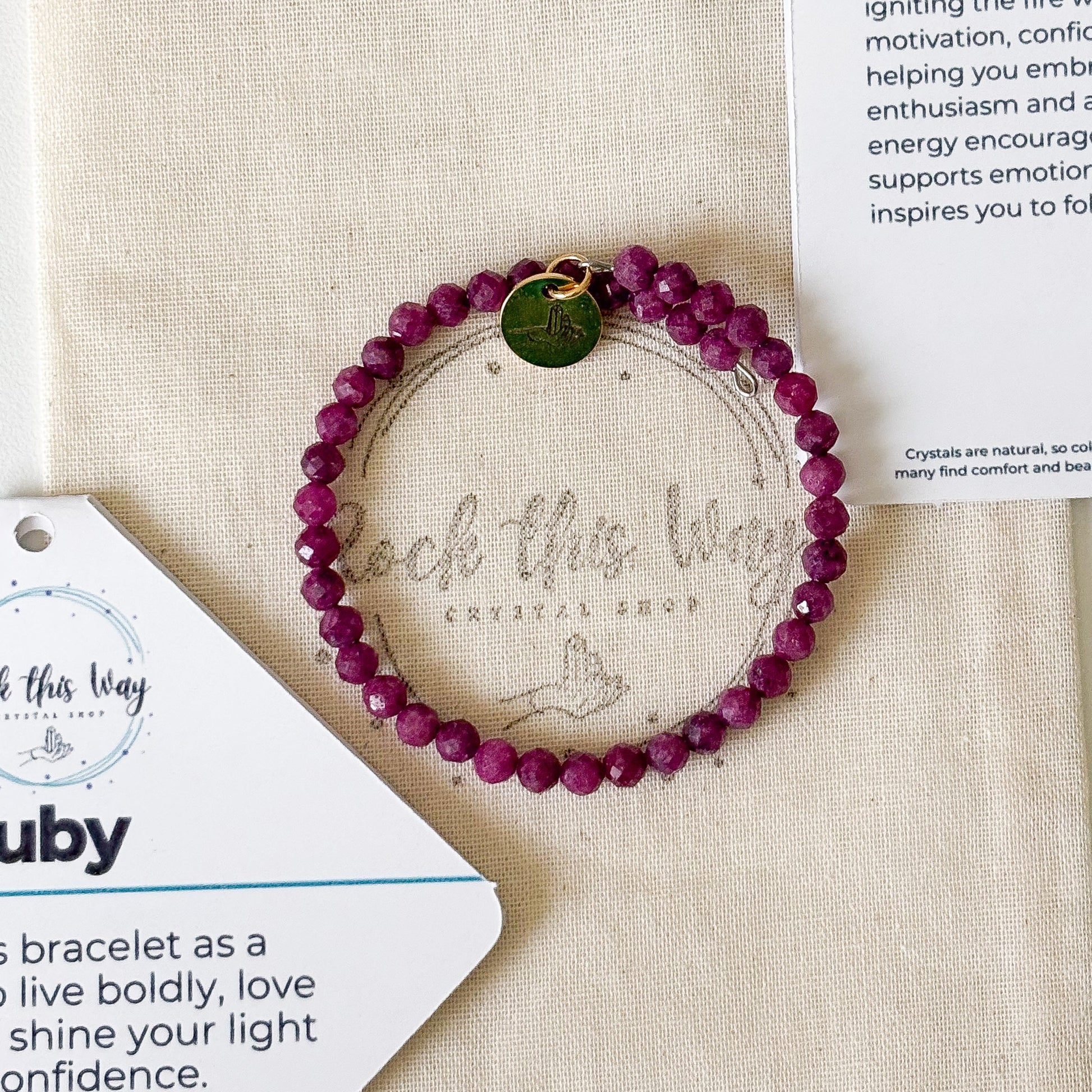 Ruby bracelet styled intention and confidence.