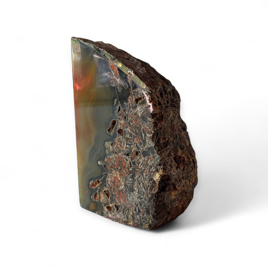 Angle showing depth, raw edge, and crystal layering