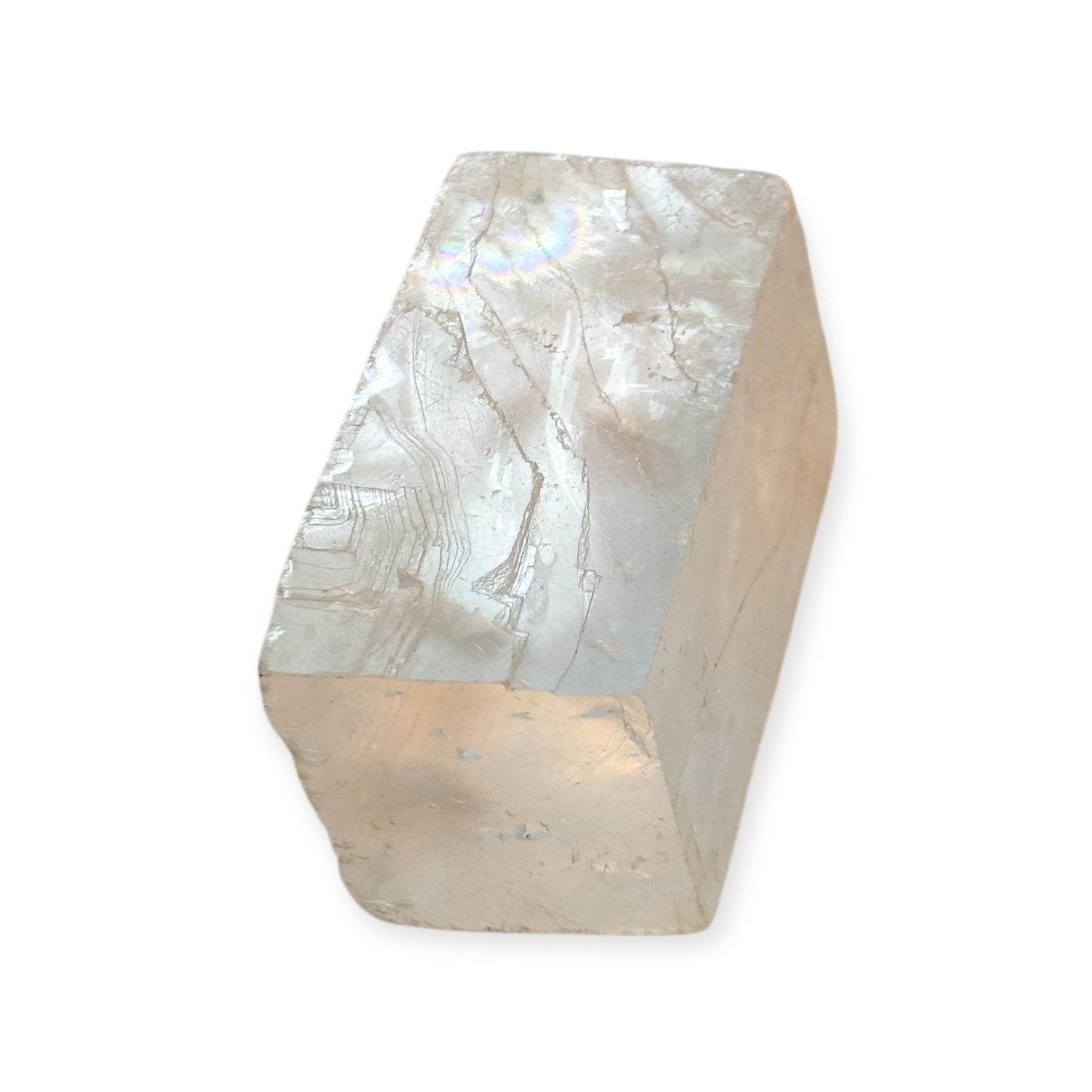 Crystal from the side showing transparency and depth
