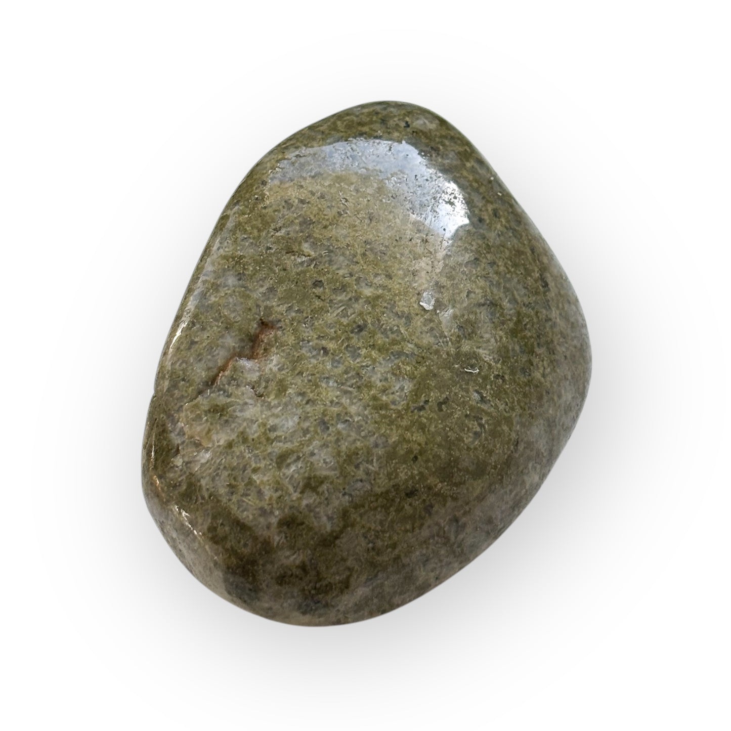 Close-up of African Epidote showing polished surface and color mix