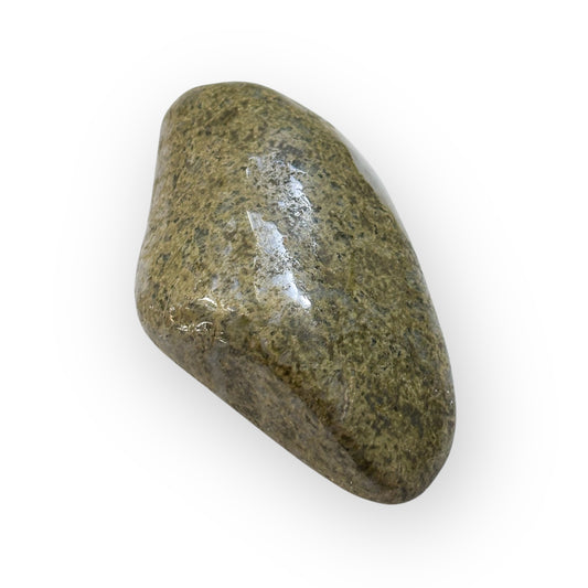 Side angle of medium Epidote showing soft veining and shape
