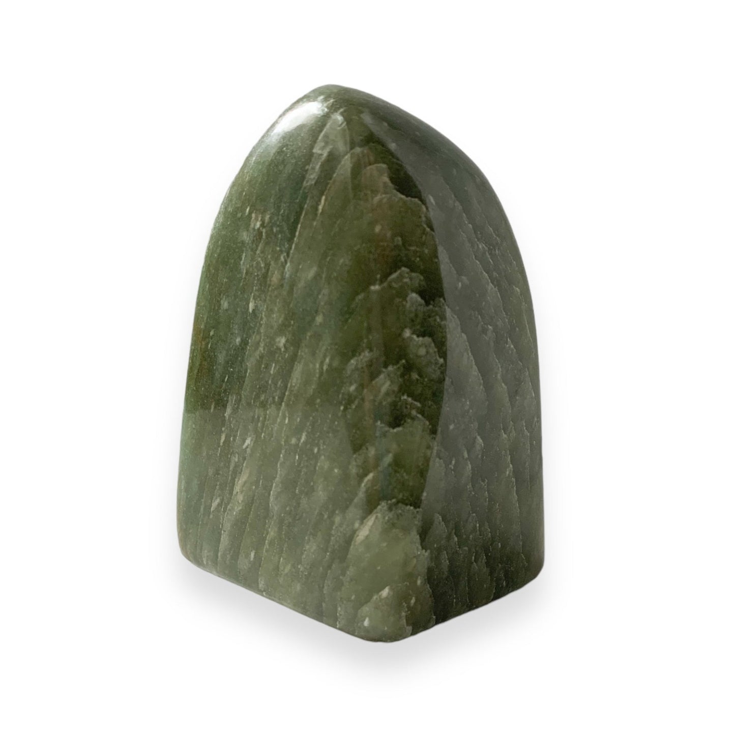Polished Green Aventurine Freeform Crystal with soft green swirls