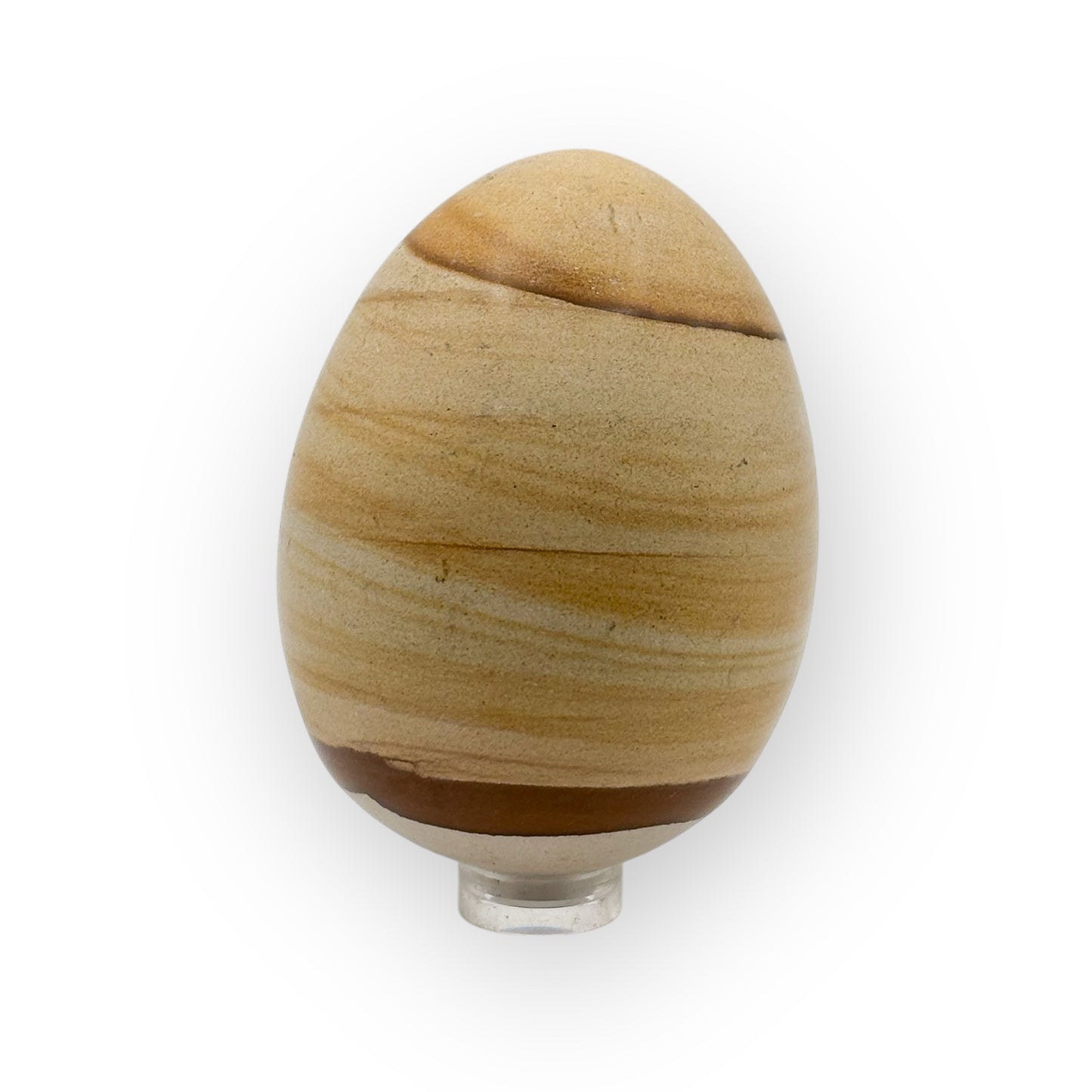 Natural banding on large Banded Onyx egg with calming tones and grounding energy