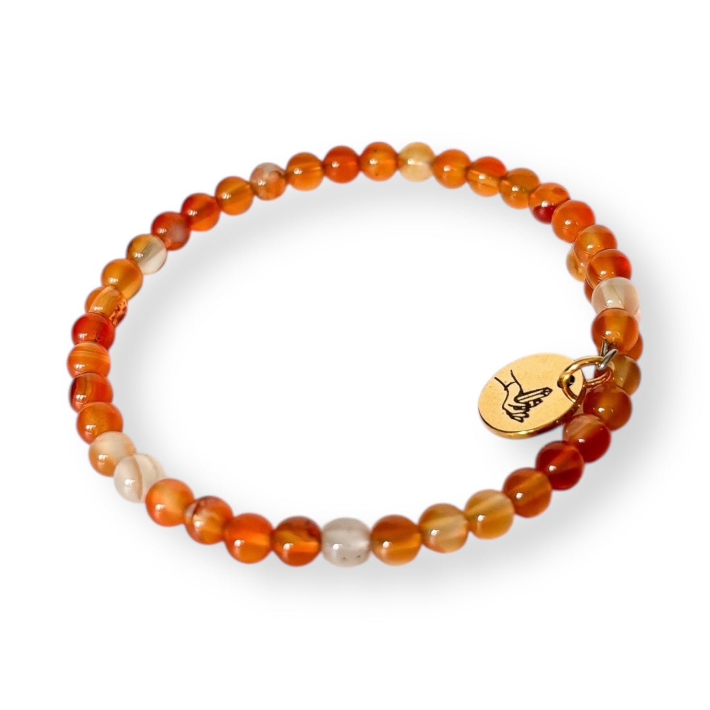 Carnelian wrap bracelet shown with other crystal wrap bracelets in 4mm bead styles.