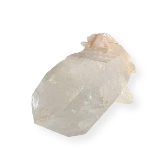 Side view of Clear Quartz Cluster showing natural formation and shine