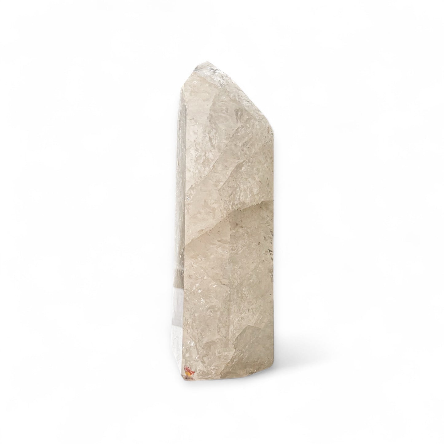 Girasol Quartz Tower held in hand for size reference and scale.