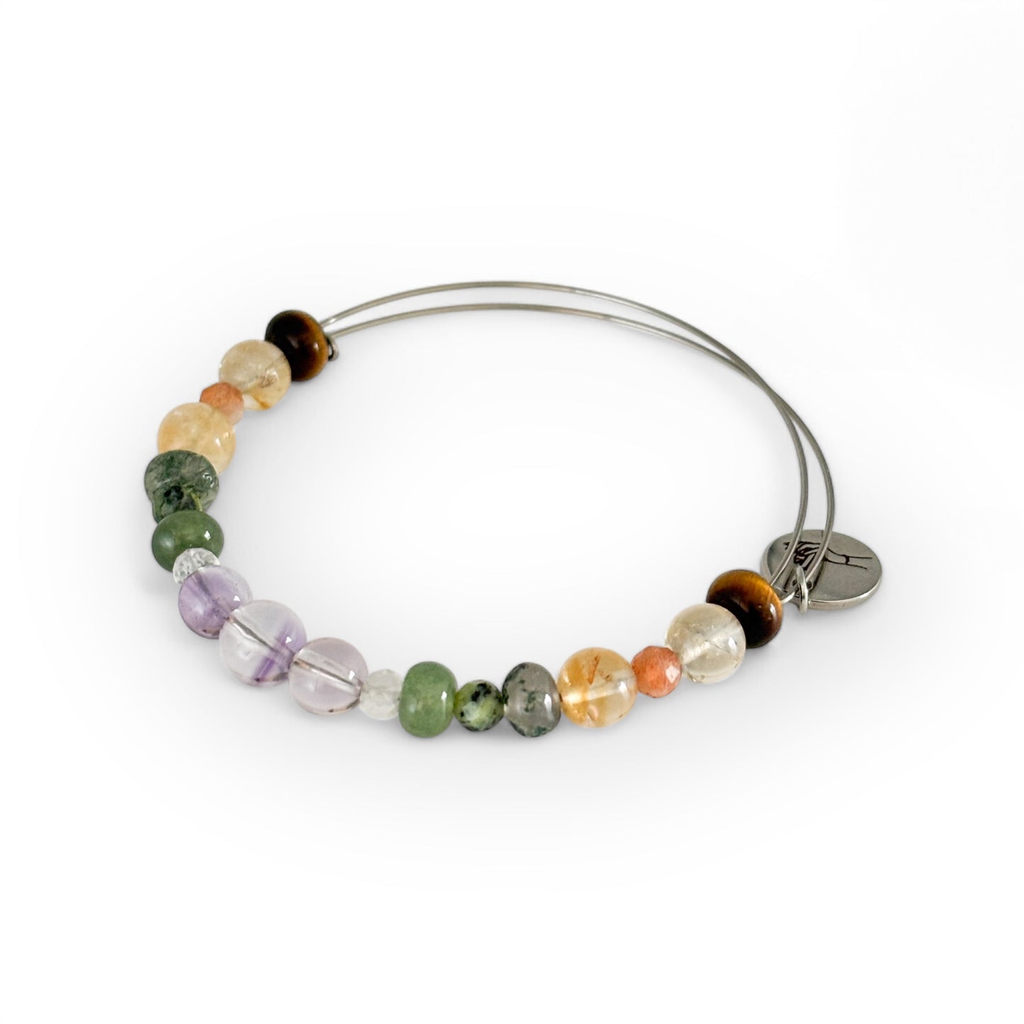 Handcrafted Success Bangle featuring crystals for abundance, confidence, and growth