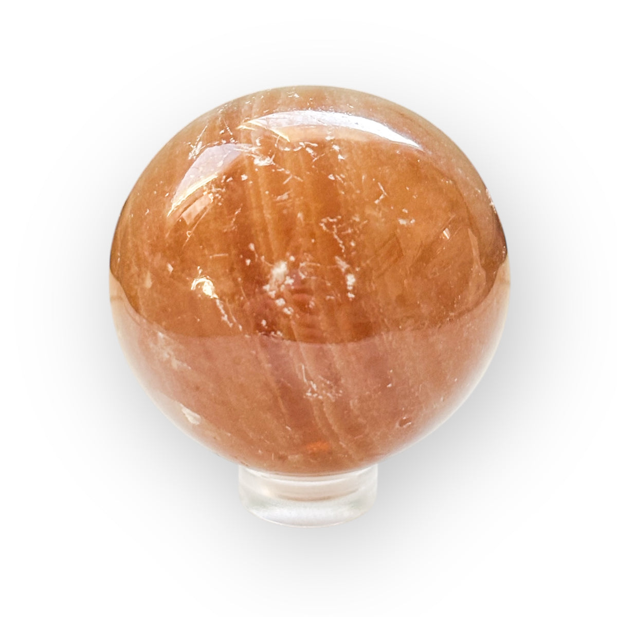 Polished Honey Calcite Sphere in golden yellow hue