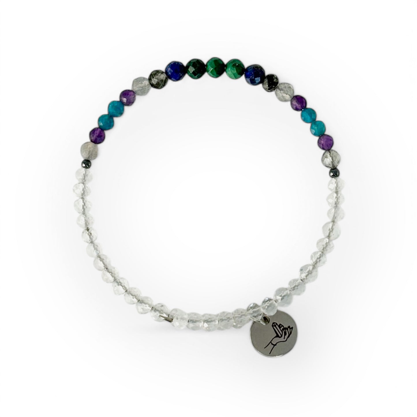 Intuition Wrap Bracelet made with Malachite, Lapis, Amethyst, and more – crystal jewelry for clarity and confidence.