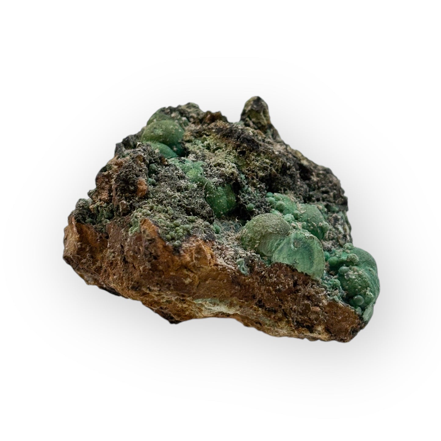 Natural Malachite mineral specimen with botryoidal formations