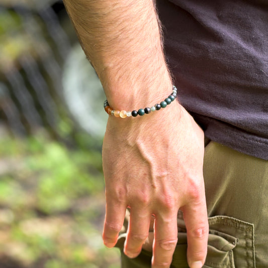 Men’s Confidence Bracelet worn on wrist, showing fit for larger wrists