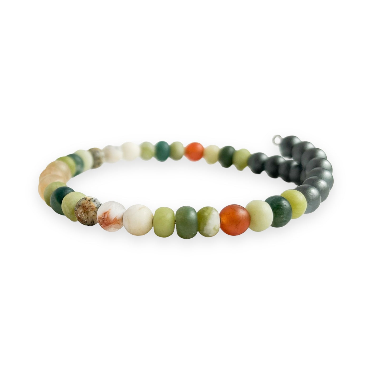Unisex crystal success bracelet with Citrine, Moss Agate, Carnelian, and Hematite