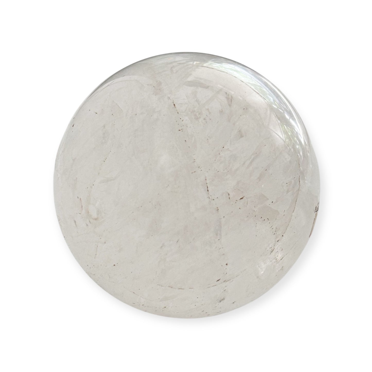 Polished Milky Quartz sphere with cloudy white surface