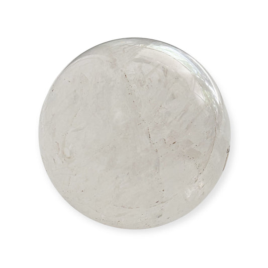 Polished Milky Quartz sphere with cloudy white surface