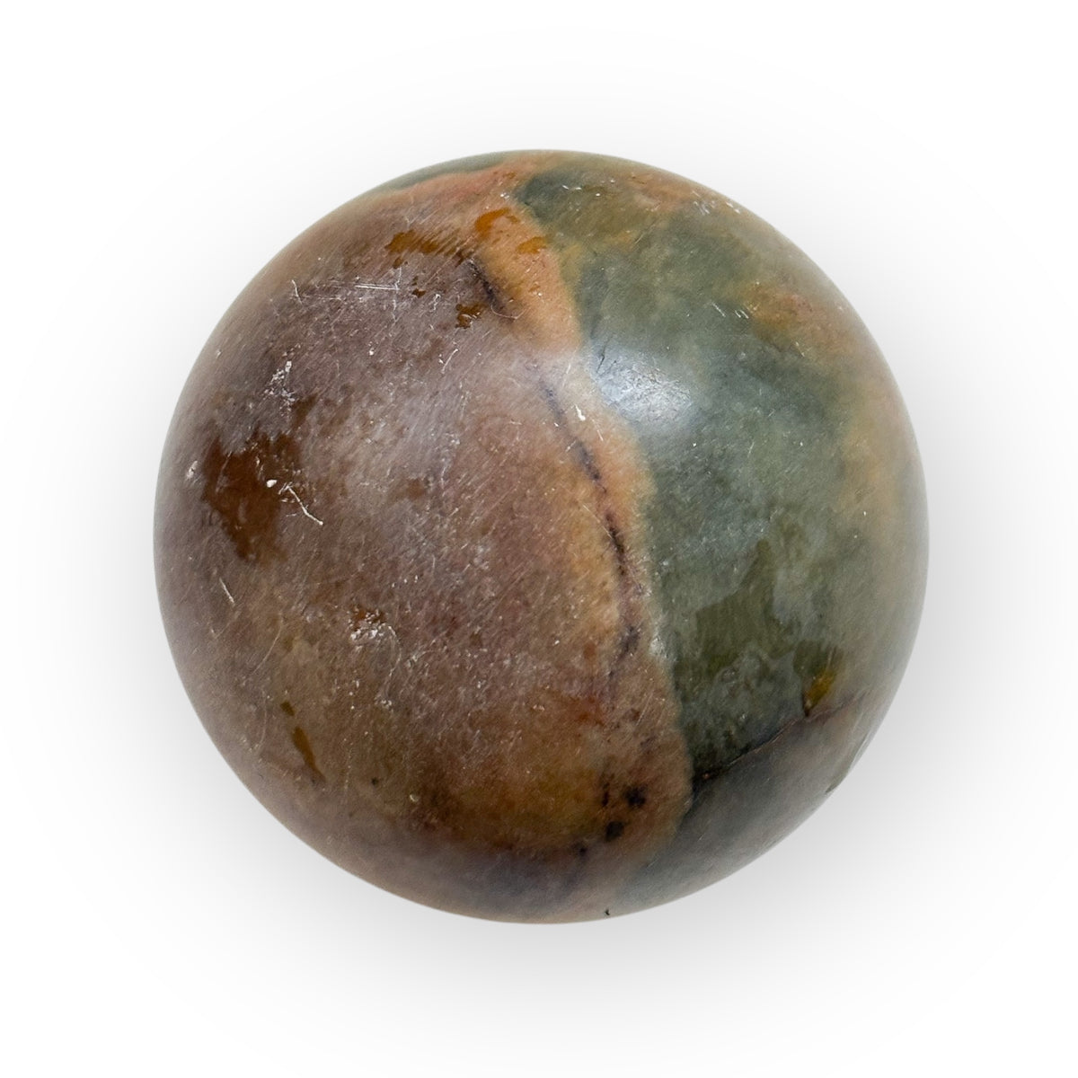 Polychrome Jasper Sphere used in minimalist crystal home décor