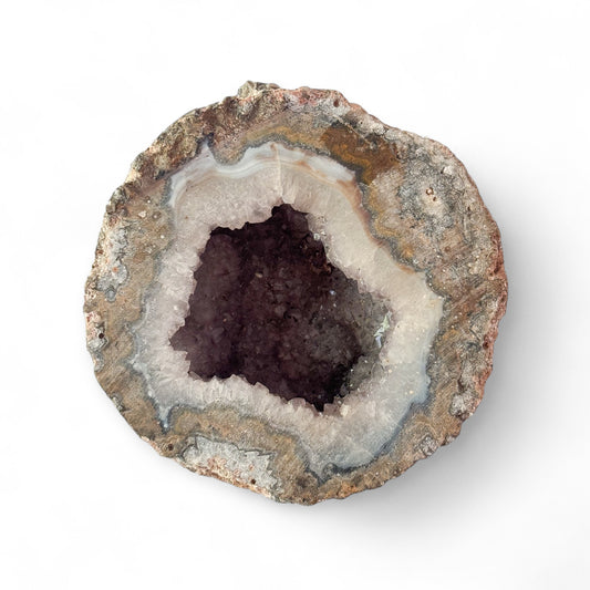 Sparkling crystal details inside Quartz Geode