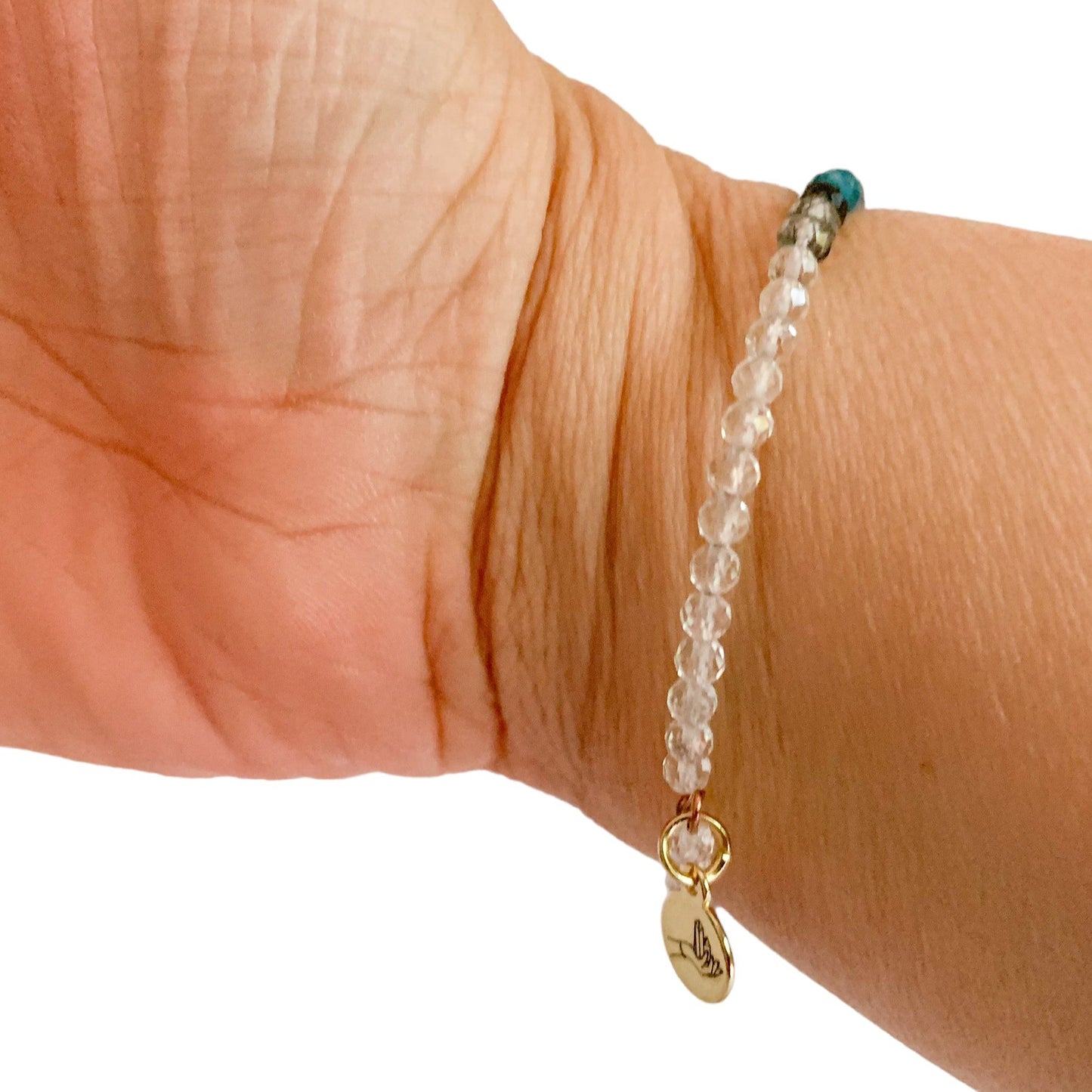 Serenity Crystal Wrap Bracelet laid out flat showing full range of stones