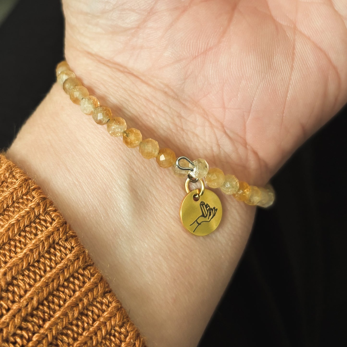 Citrine Wrap Bracelet worn solo for a minimal sunny look