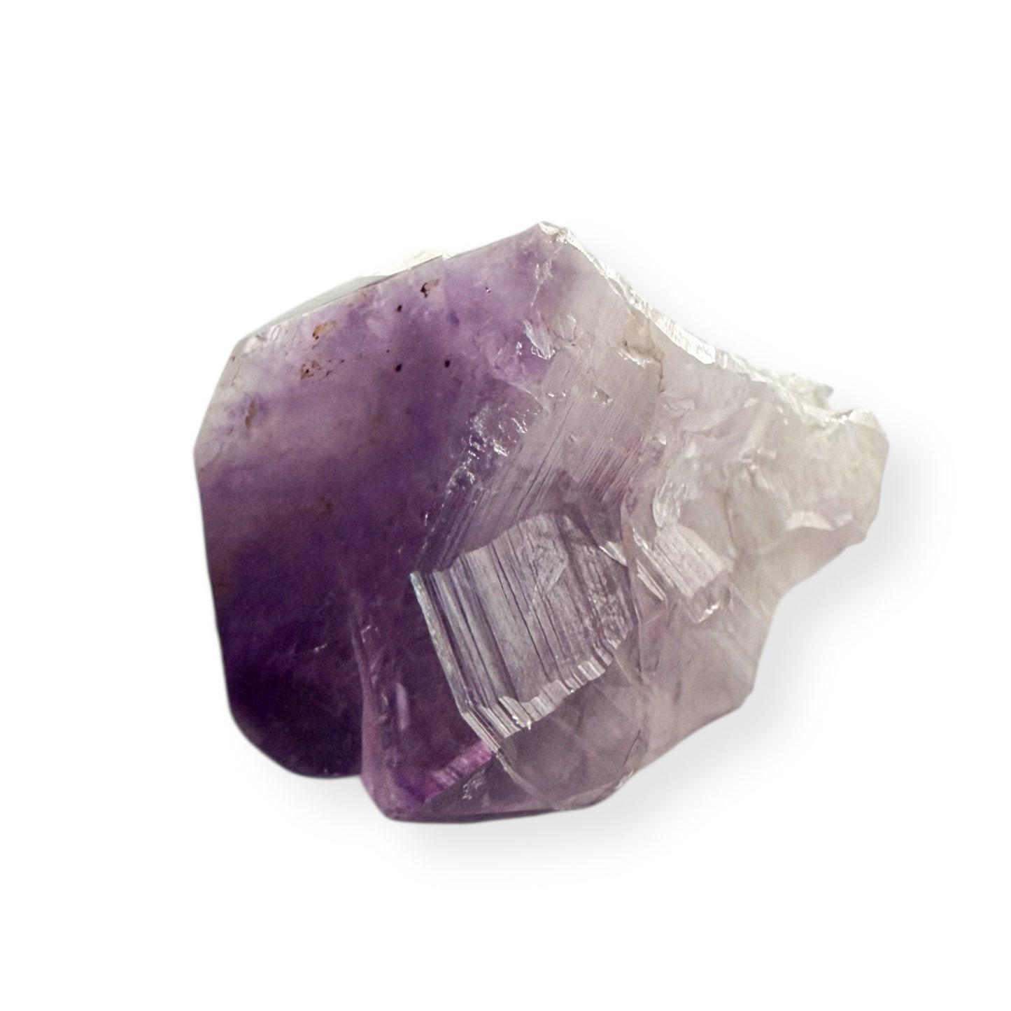 Back view of raw amethyst crystal formation
