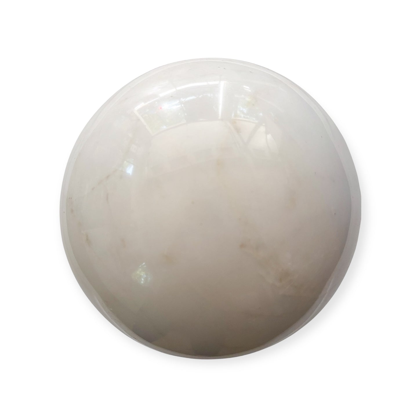 20 lb polished white marble crystal sphere with natural veining