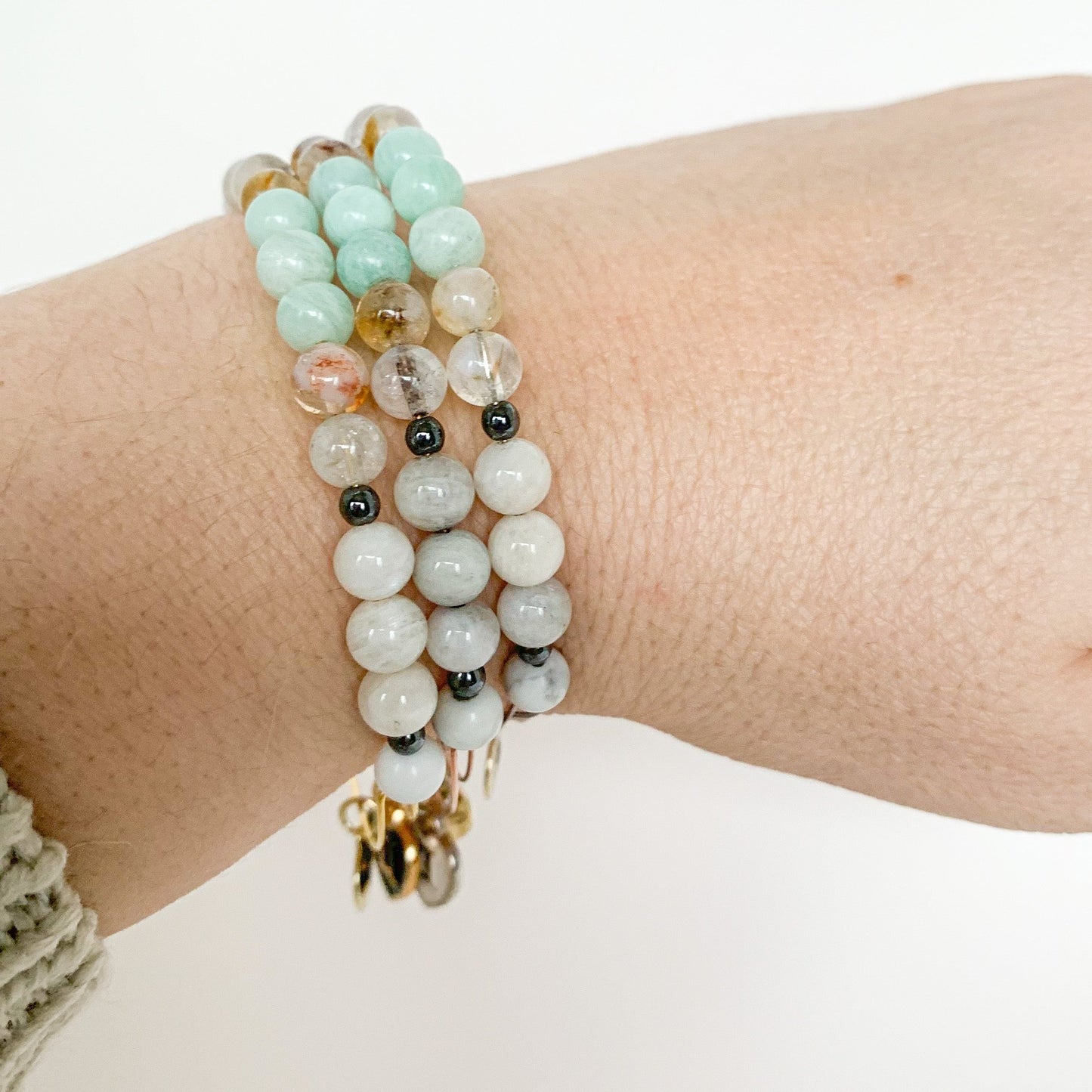 Gemini Bracelet in natural light, emphasizing its vibrant colors.