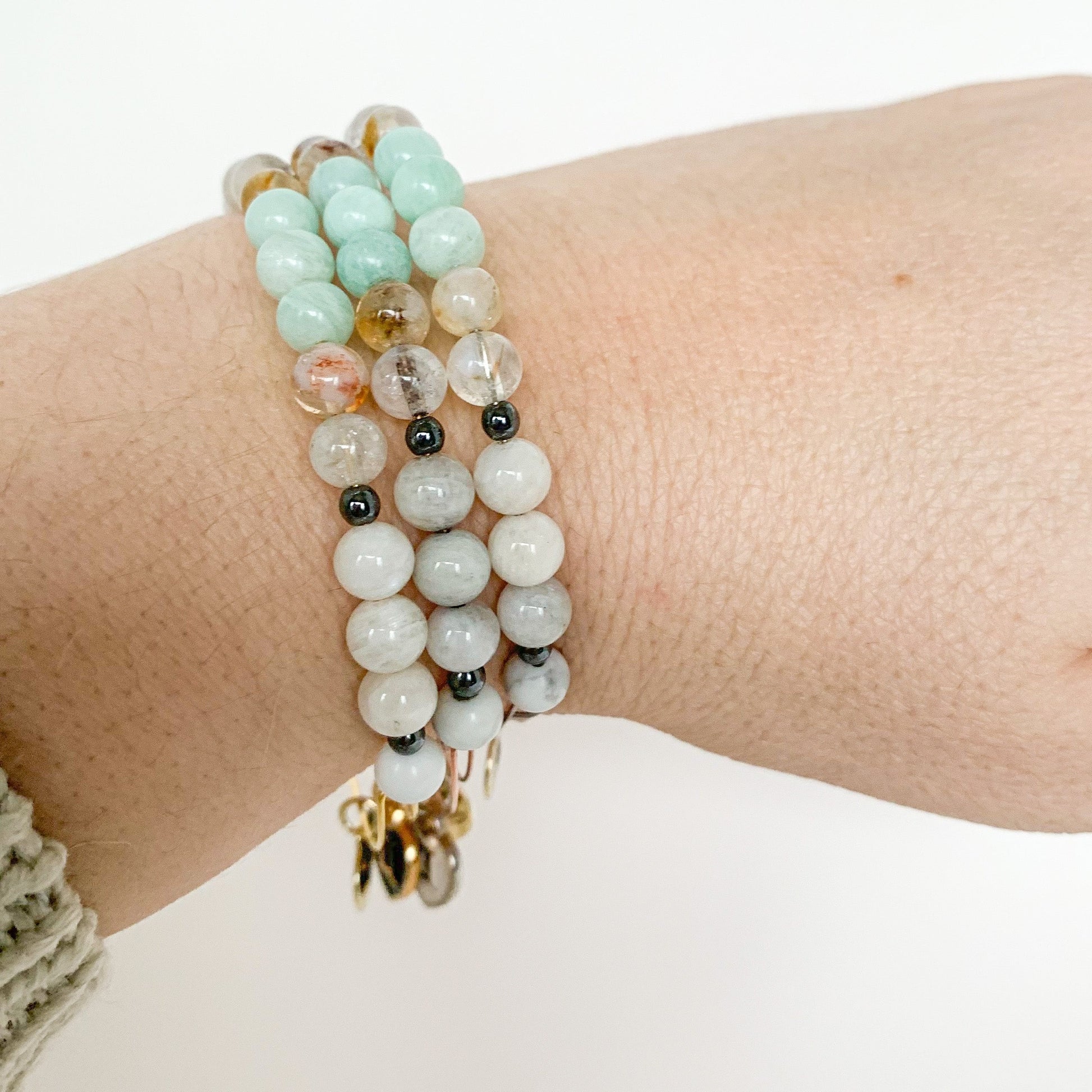 Gemini Bracelet in natural light, emphasizing its vibrant colors.