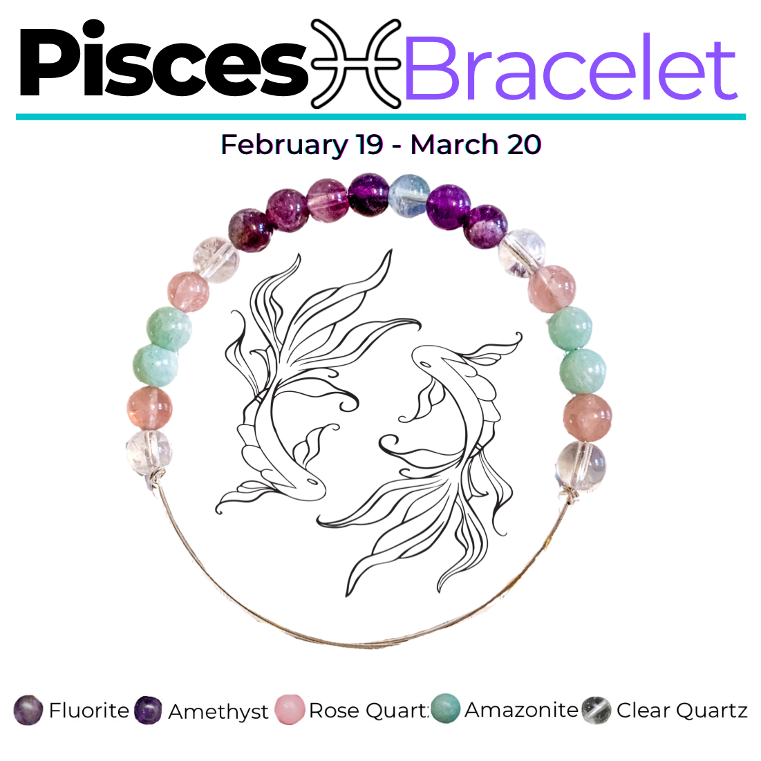 Pisces Bracelet crafted with intuitive crystals.
