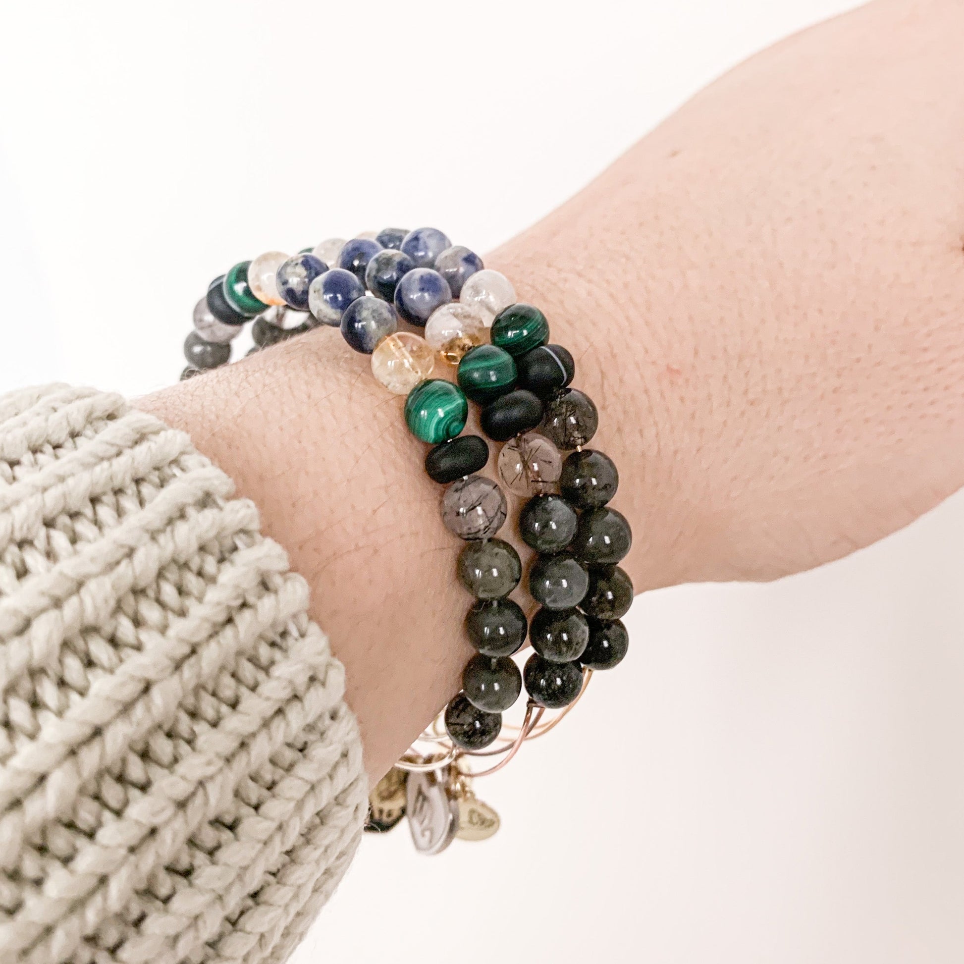 Wearing the Scorpio Bracelet as a stylish symbol of passion.